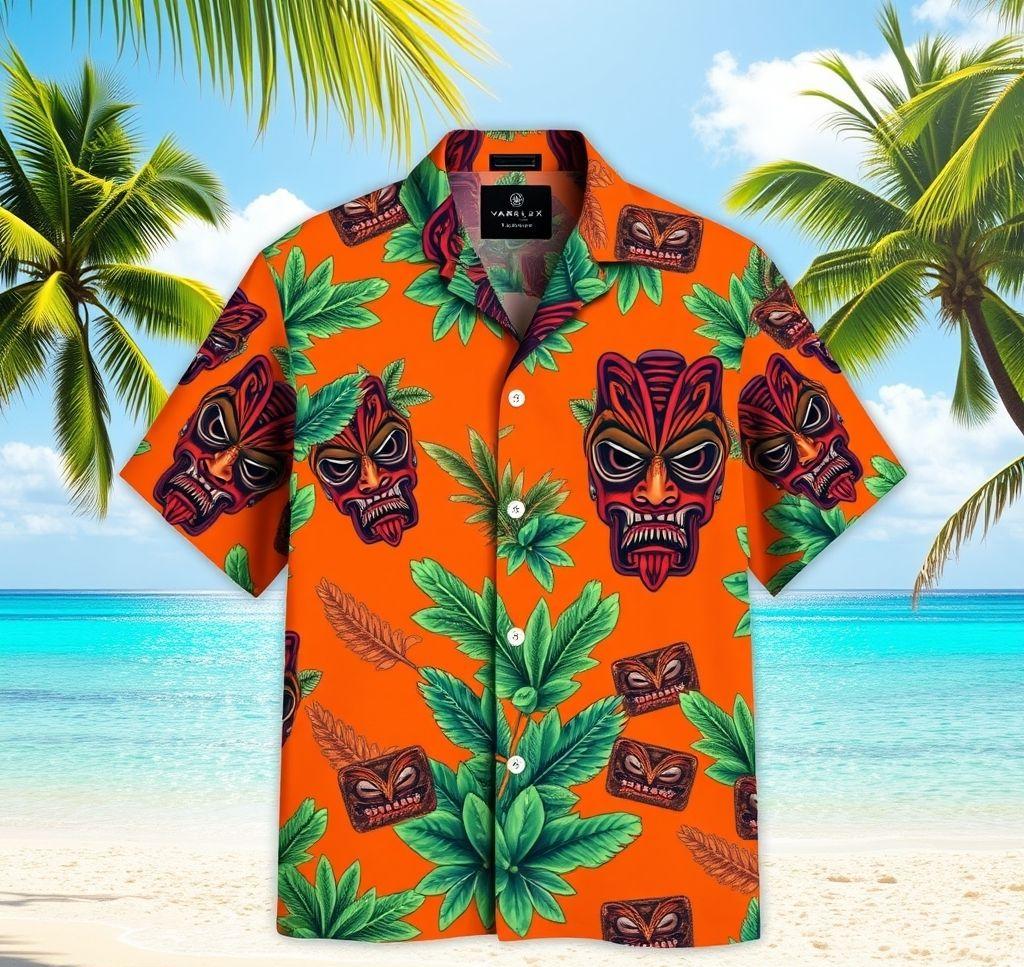Vibrant Hawaiian Shirt with Hot Rod Design