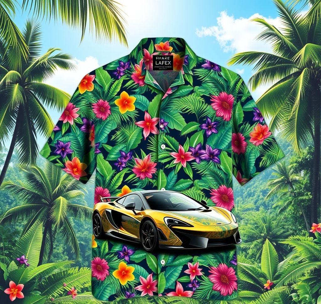 Vibrant Hawaiian Shirt with McLaren Design