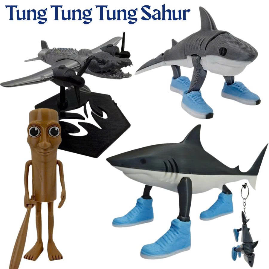 Brainrot Tung Tung Tung Sahur vs Tralalero Tralala Alligator 3D...