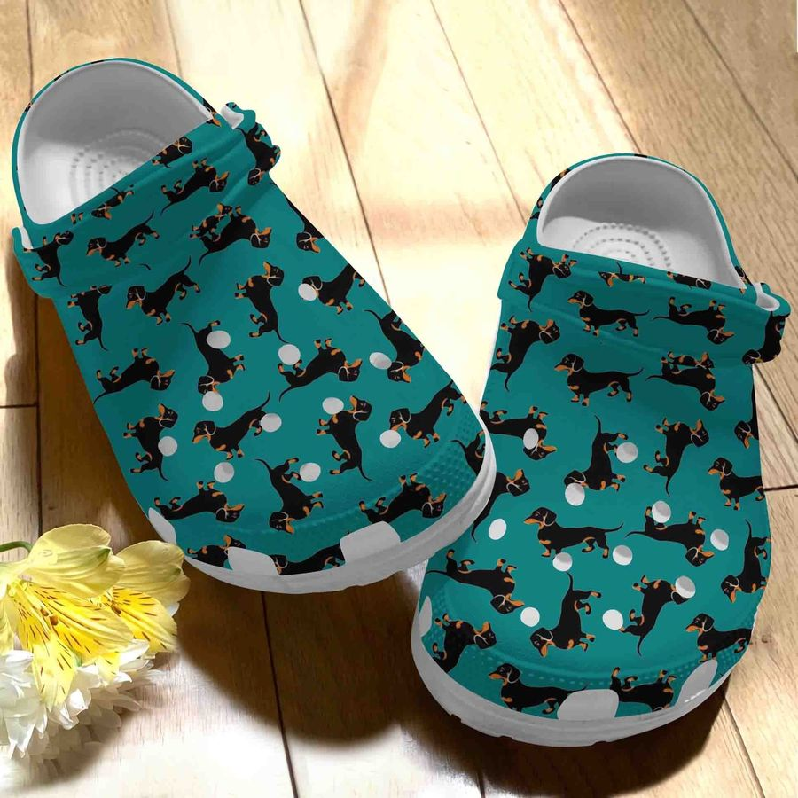 Amazing Dachshund Pattern Clogs Shoes