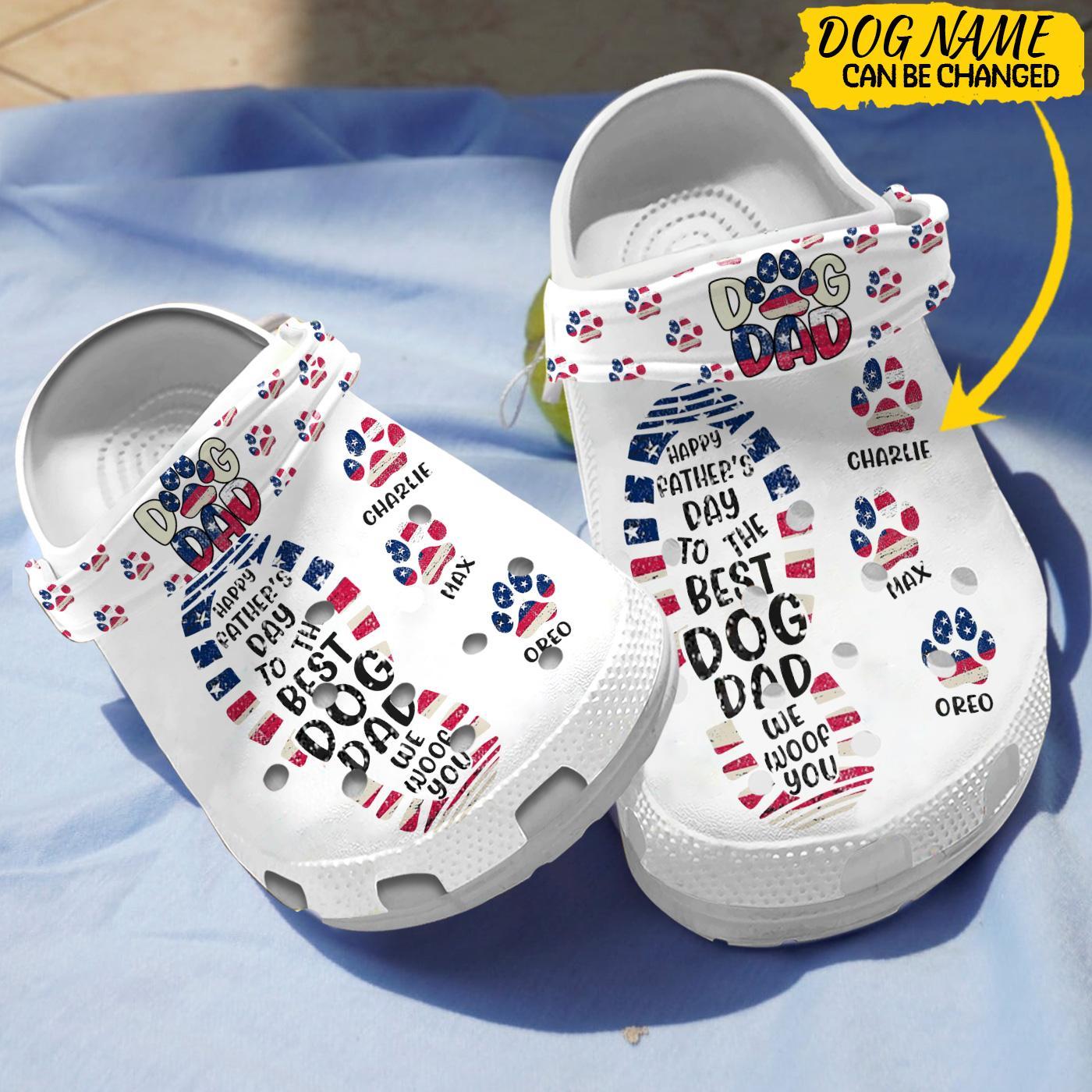 Custom Name Dog Dad Slippers