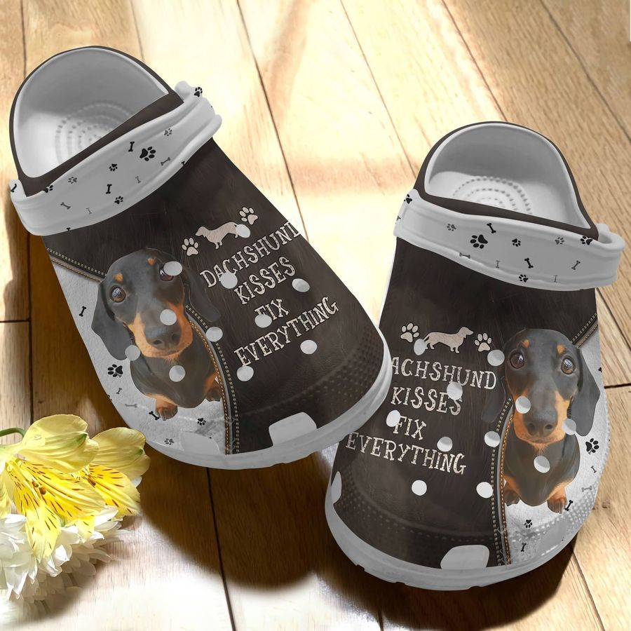 Dachshund Kisses Fix Everything Classic Clogs Shoes