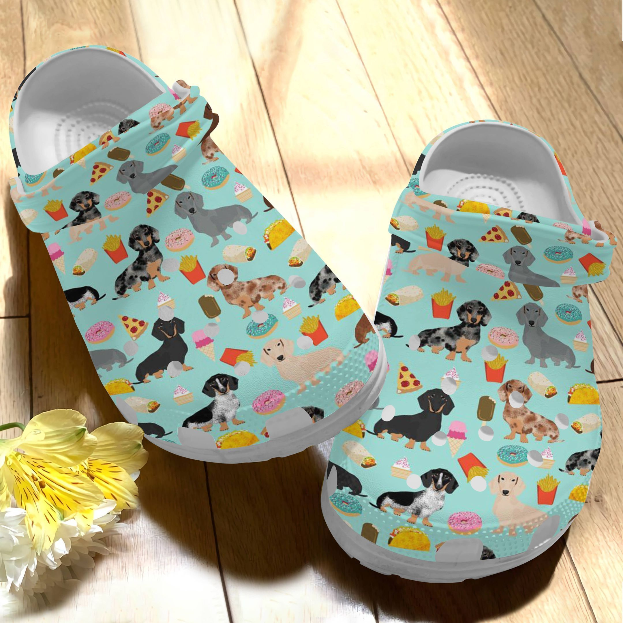 Dachshunds Love Food Clogs Shoes