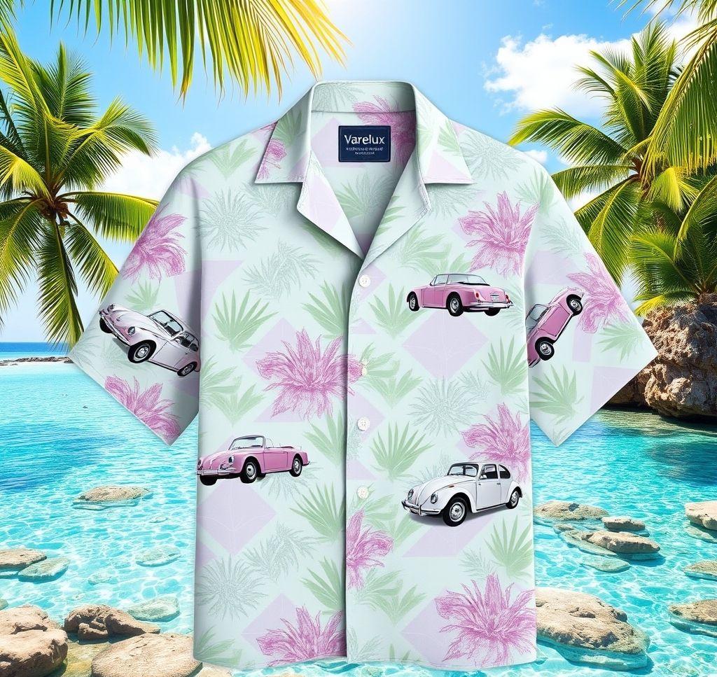Stylish Hawaiian Shirt in Soft Pastel Hues