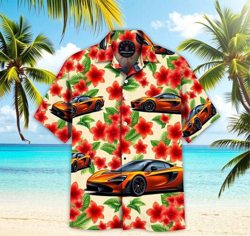 Men's Hawaiian Shirt with McLaren P1 Design