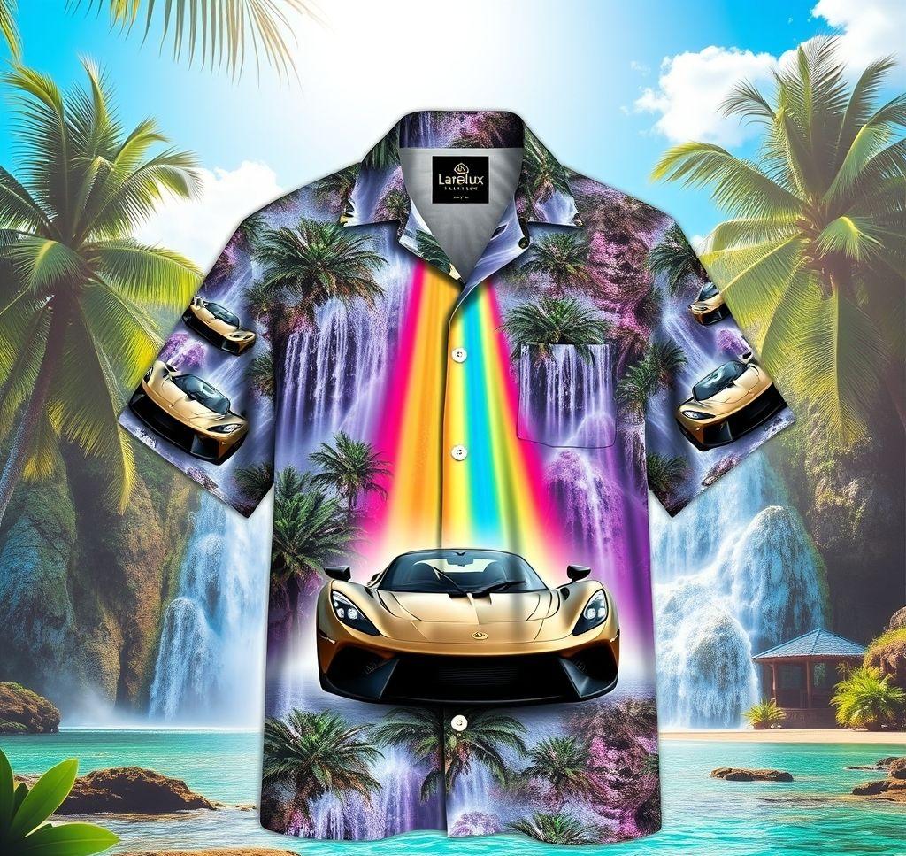 Stylish Hawaiian Shirt with Lotus Evija Design