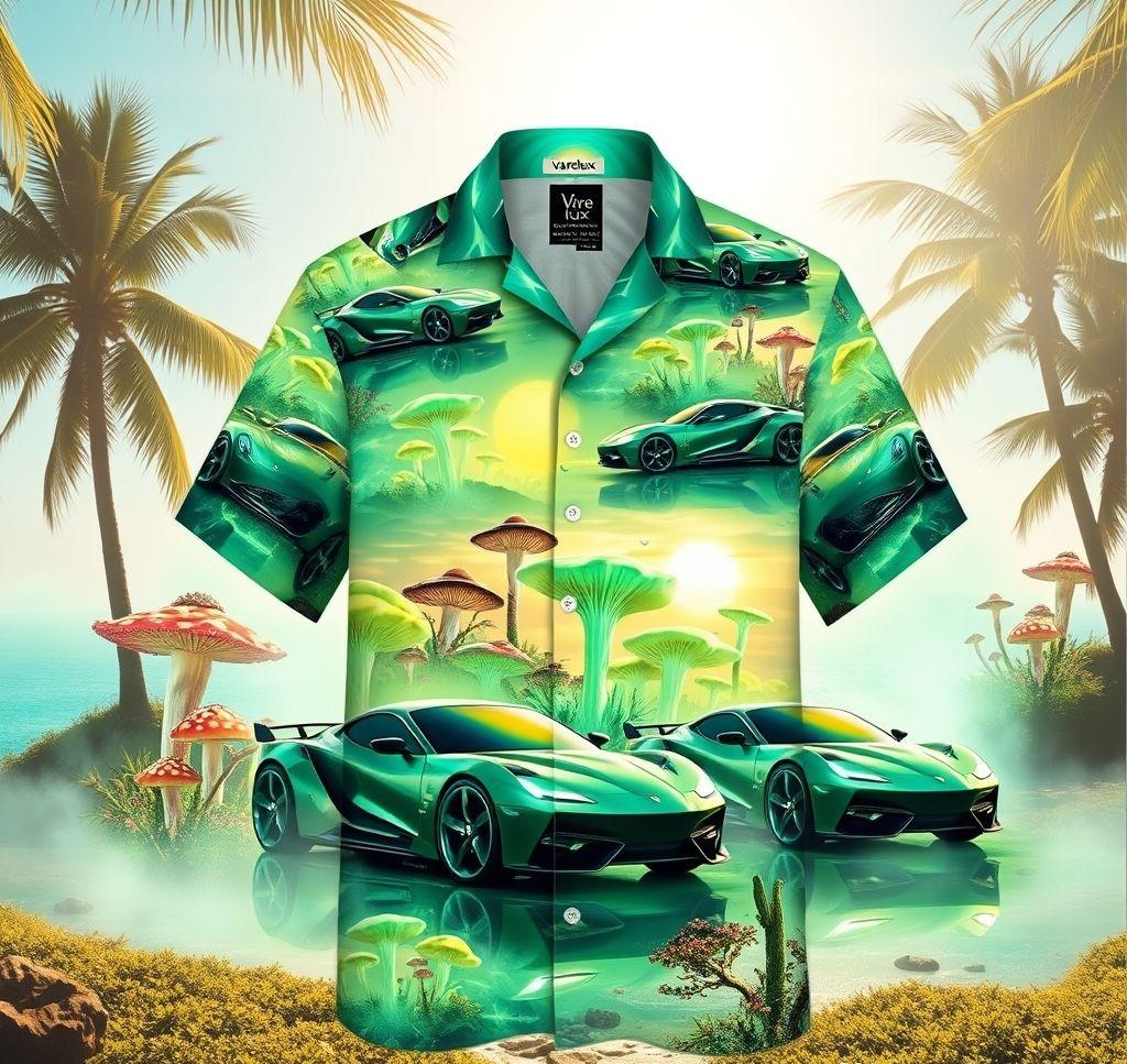 Futuristic Hawaiian Shirt with Enchanting Design