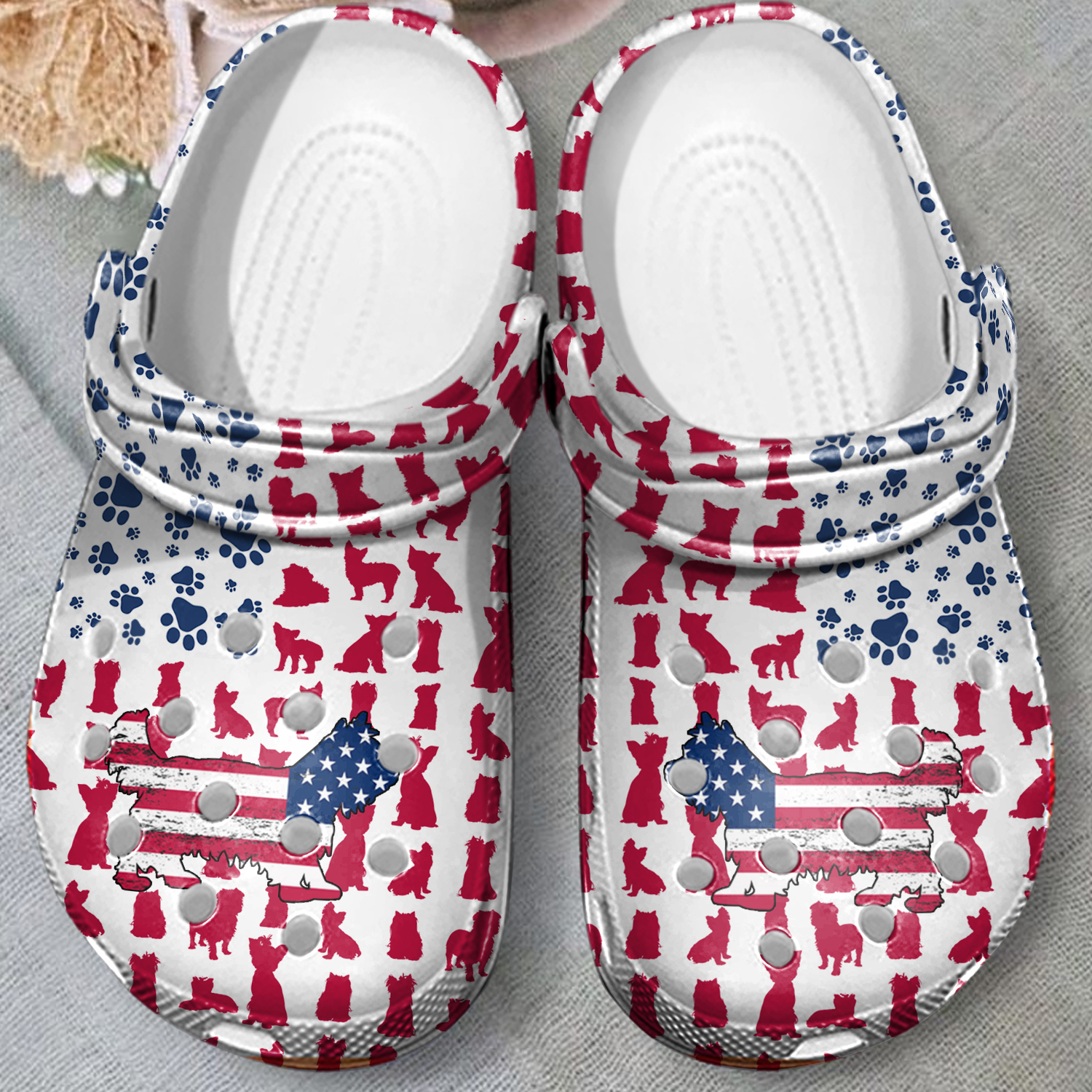 Yorkshire Terrier American Flag Clogs