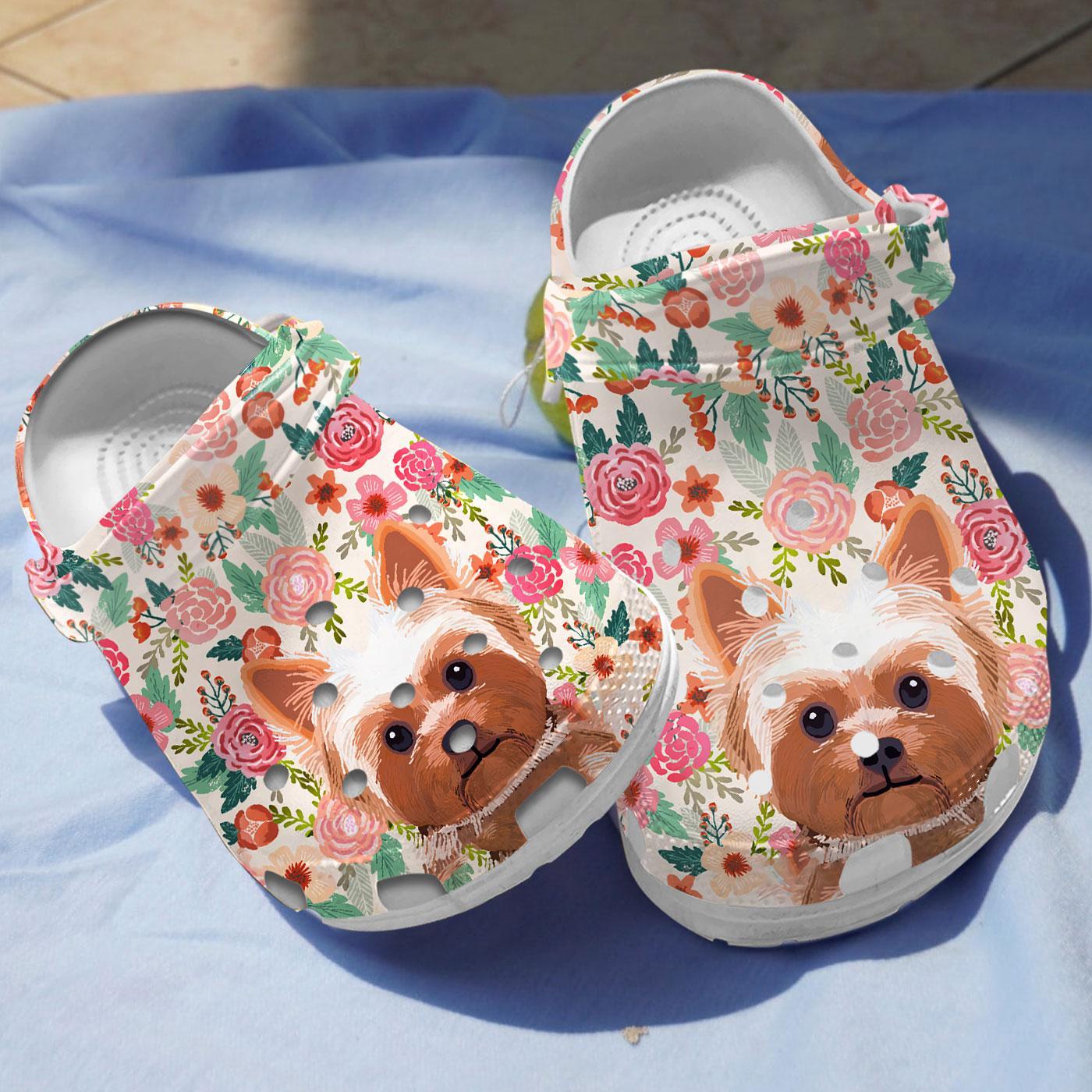 Yorkshire Terrier Floral Slippers