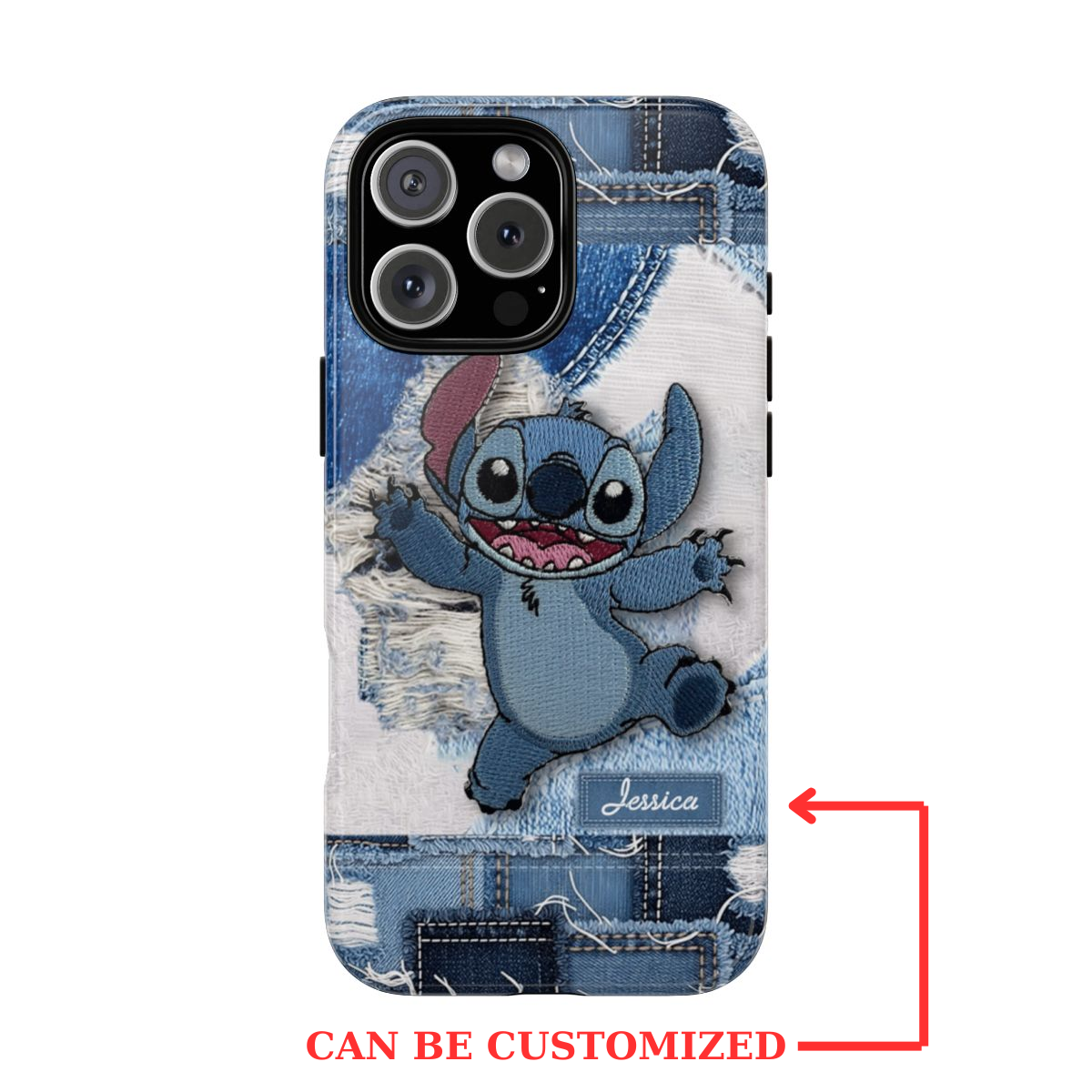 Stitch Denim Style Personalized Phone Case