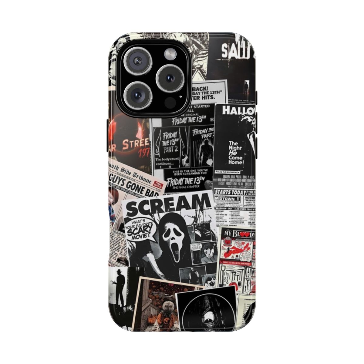 Retro Horror Movie Collage Phone Case for Halloween Lovers