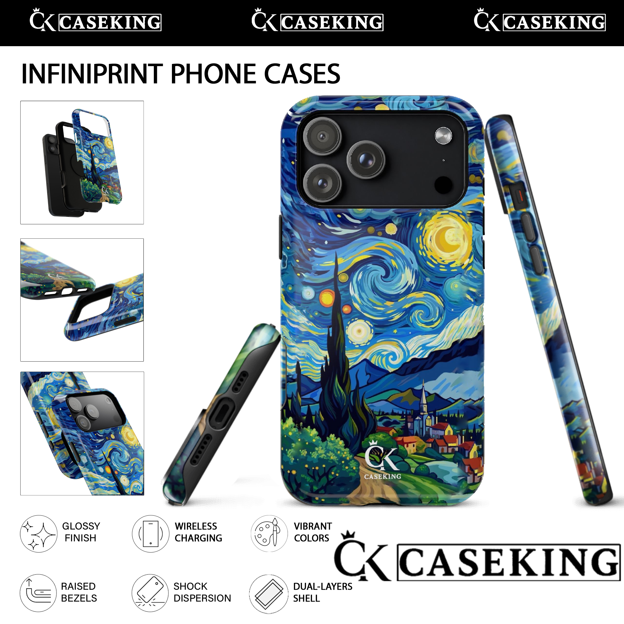 Night Swirl Blue Luxury Art Pattern