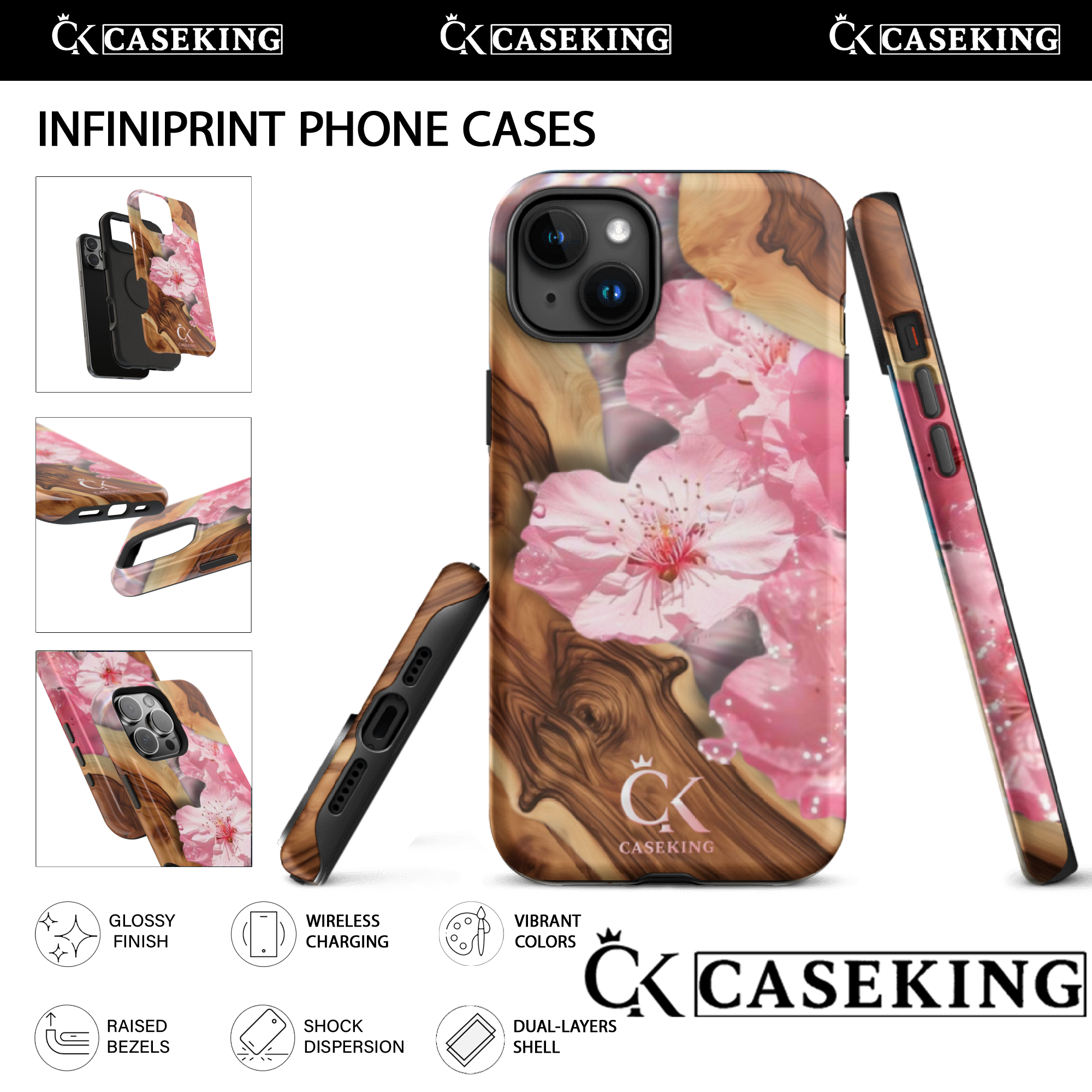 Pink Aesthetic Floating Cherry Blossoms Wooden Epoxy Mix