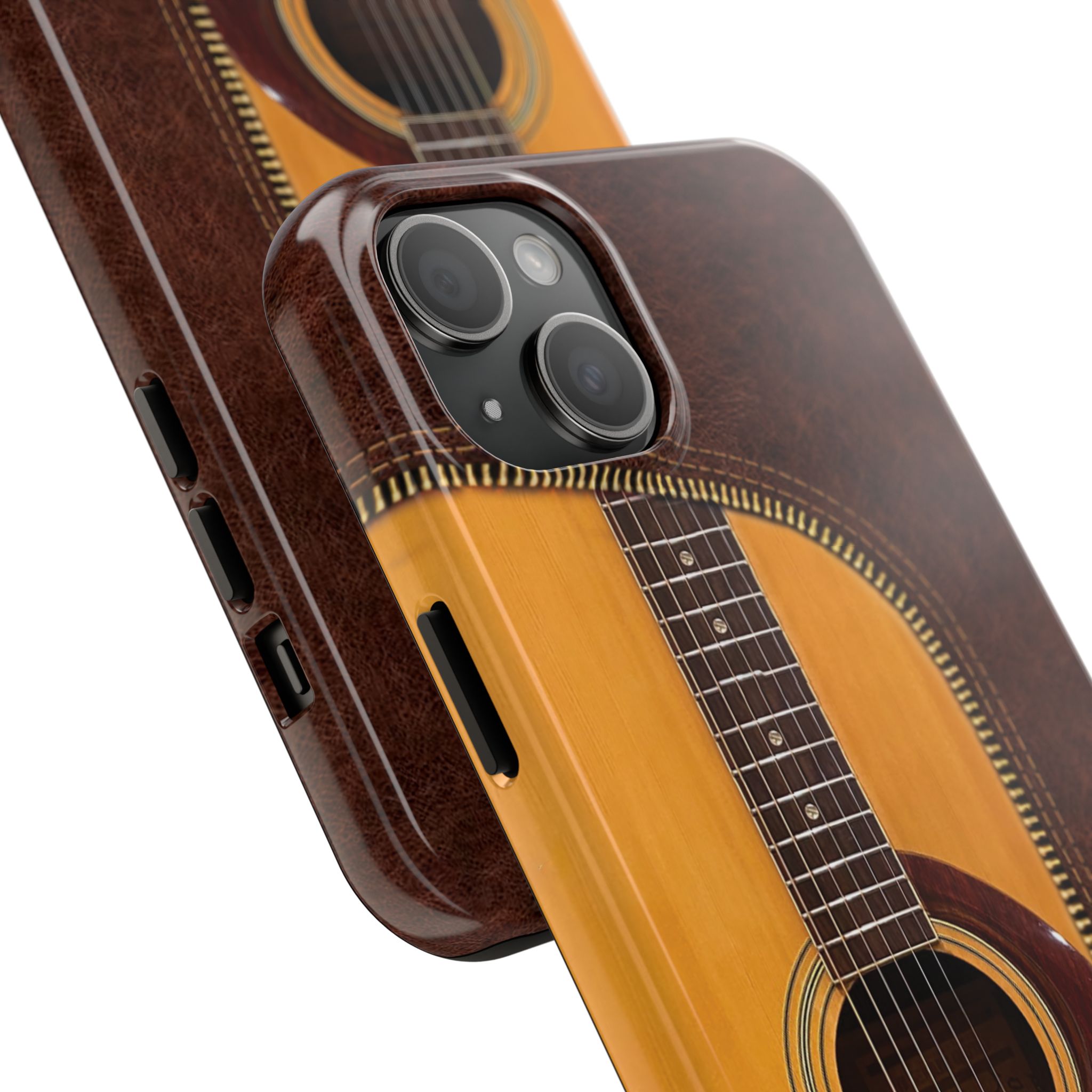 Acoustic Guitar Detailed Stitching Leather Texture