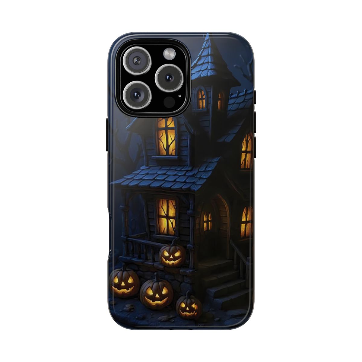 3D Halloween Haunted House Phone Case Spooky Jack-O'-Lantern Design Gothic Phone Cover
