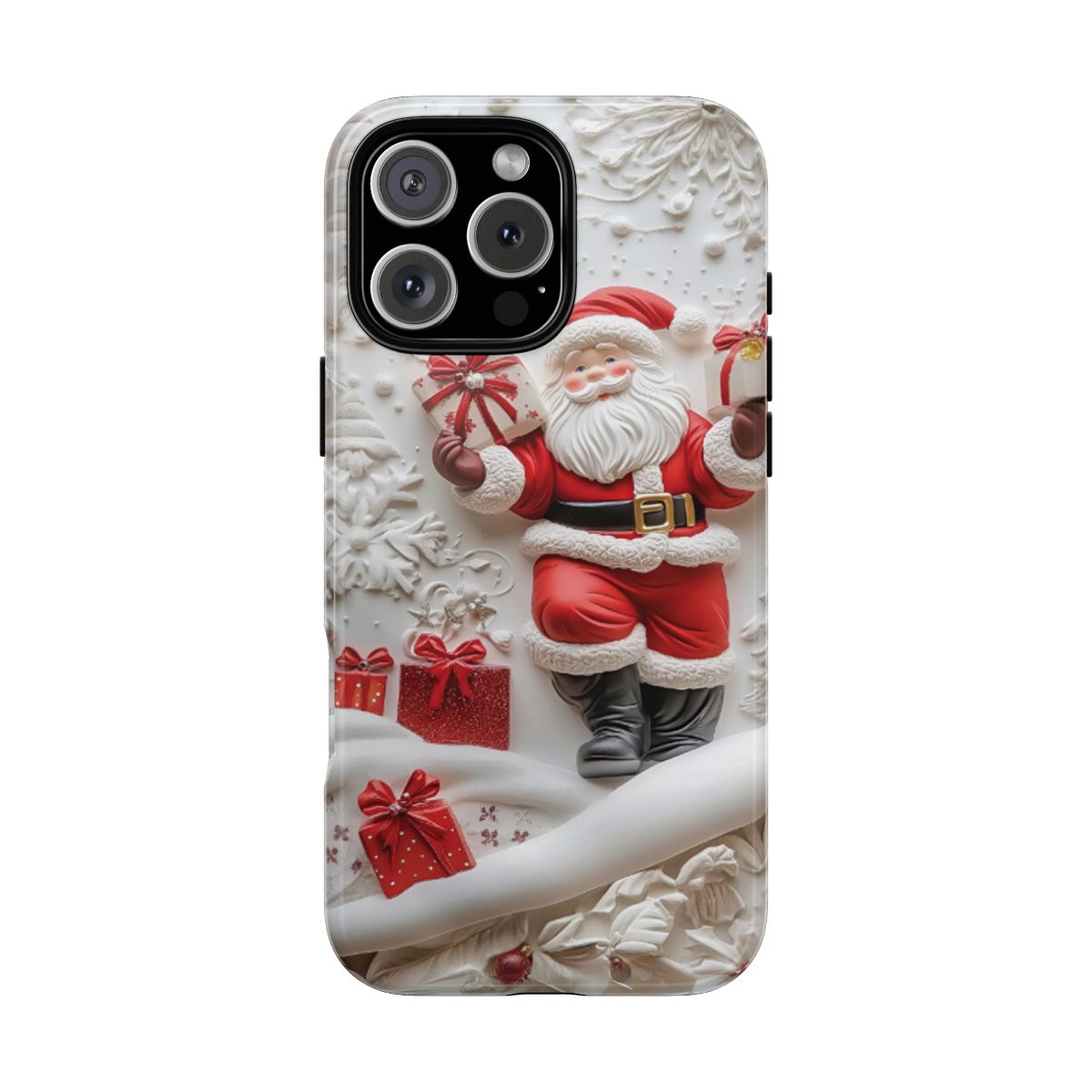 Santa Phone Case Christmas Art Cover Case - Festive Protection with Snowman Design for Cellphone & Smartphone - Aesthetic Casing with Precise Cutouts for Buttons and Ports - Shockproof Screen Protector