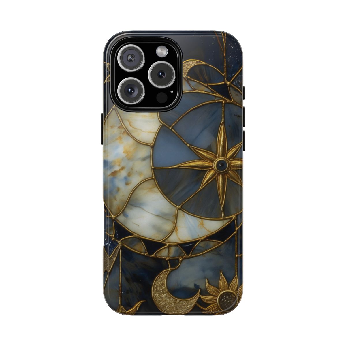 Moon And Stars Celestial Stained Glass Printed Tough Phone Case