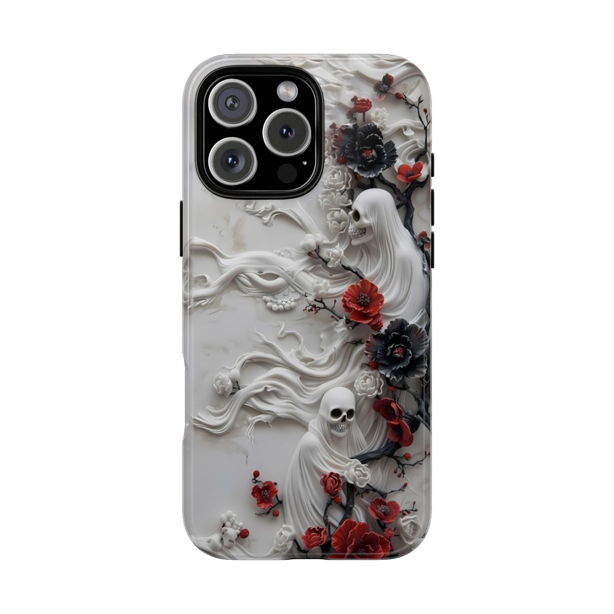 Haunted Horror Spooky Aesthetic Halloween Tough Phone Case for iPhone Samsung Google Pixel Dual Layer Polycarbonate TPU Protective Glossy Finish
