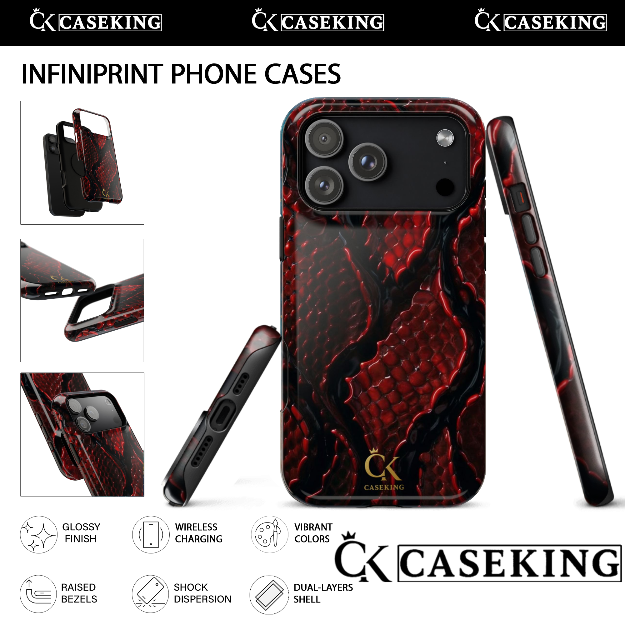 Ruby Snake Skin 3D Texture Luxury Exotic Material