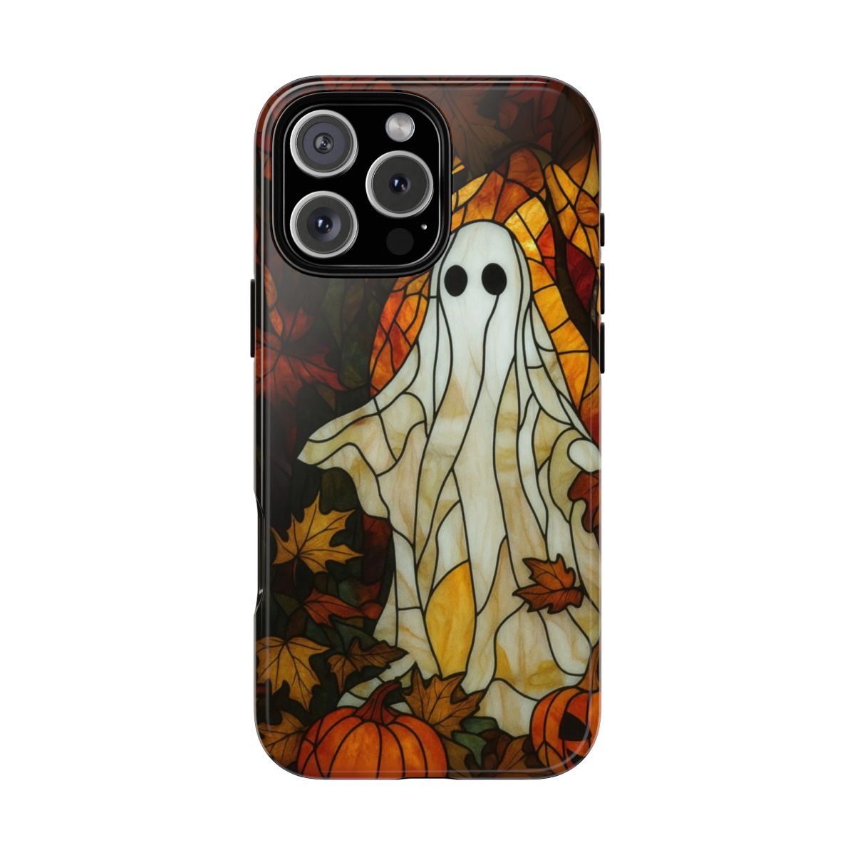 Fall Ghost and Pumpkin Phone Case Spooky Halloween Cover