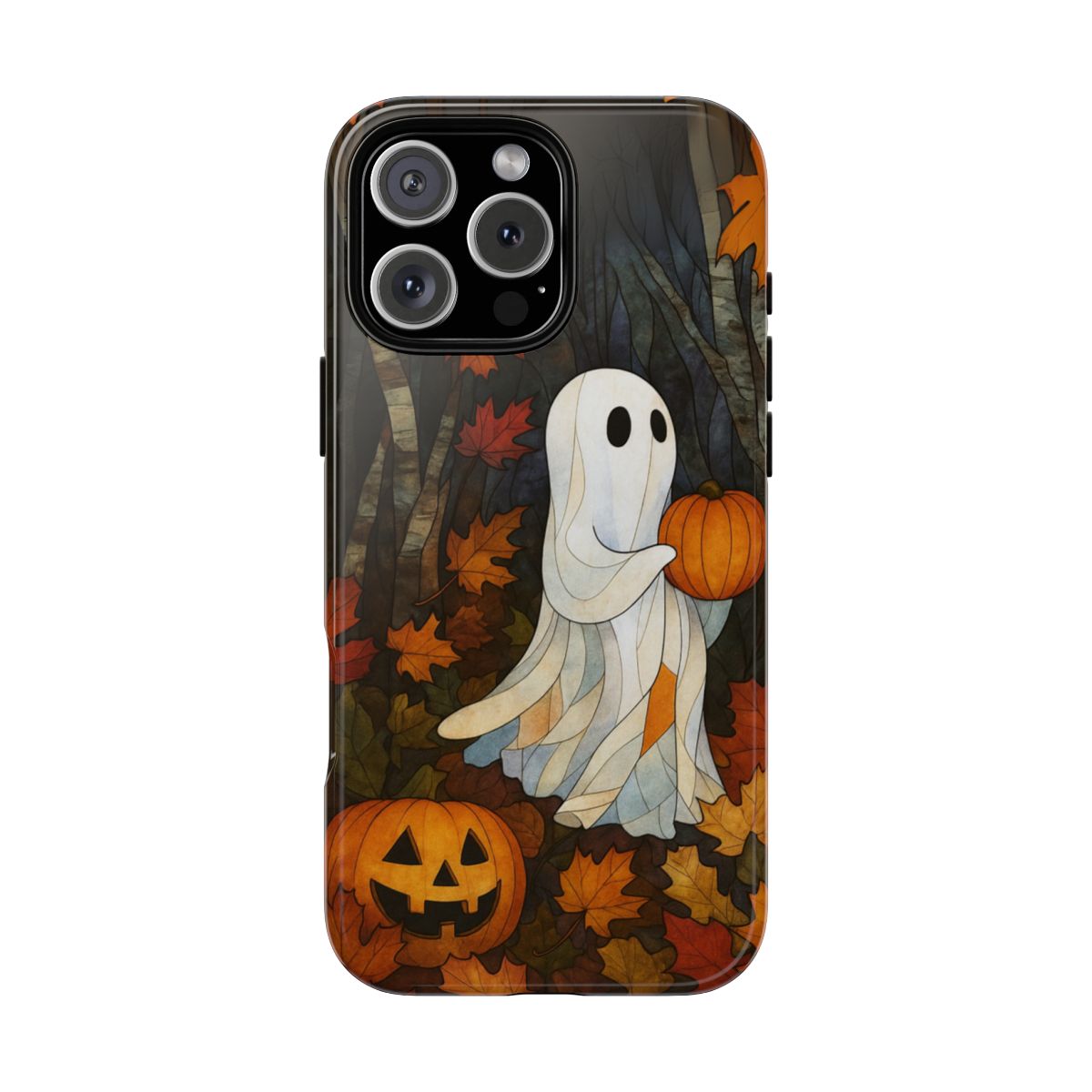 Whimsical Ghost and Pumpkin Halloween Phone Case
