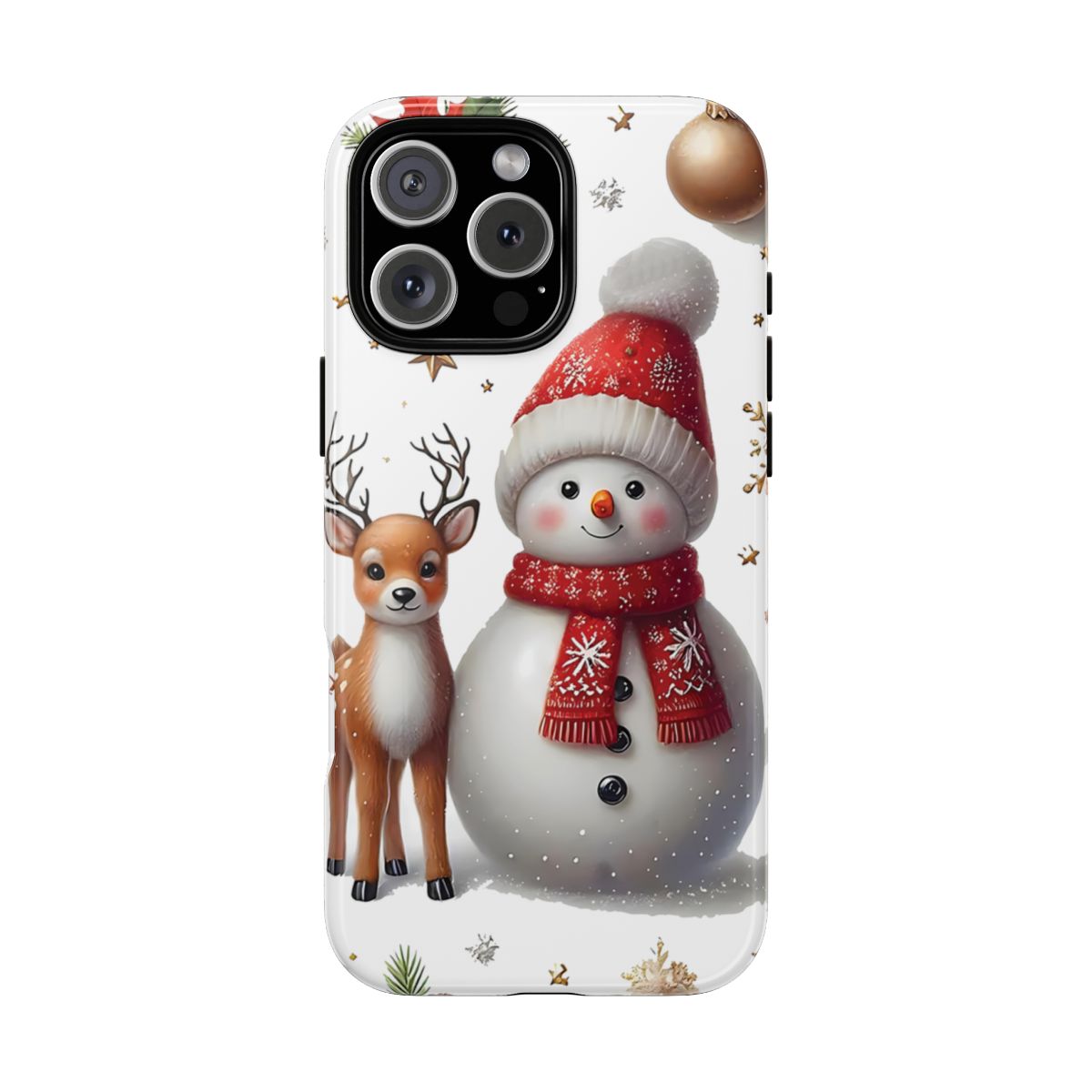 Cute Snowman & Deer Design Phone Case