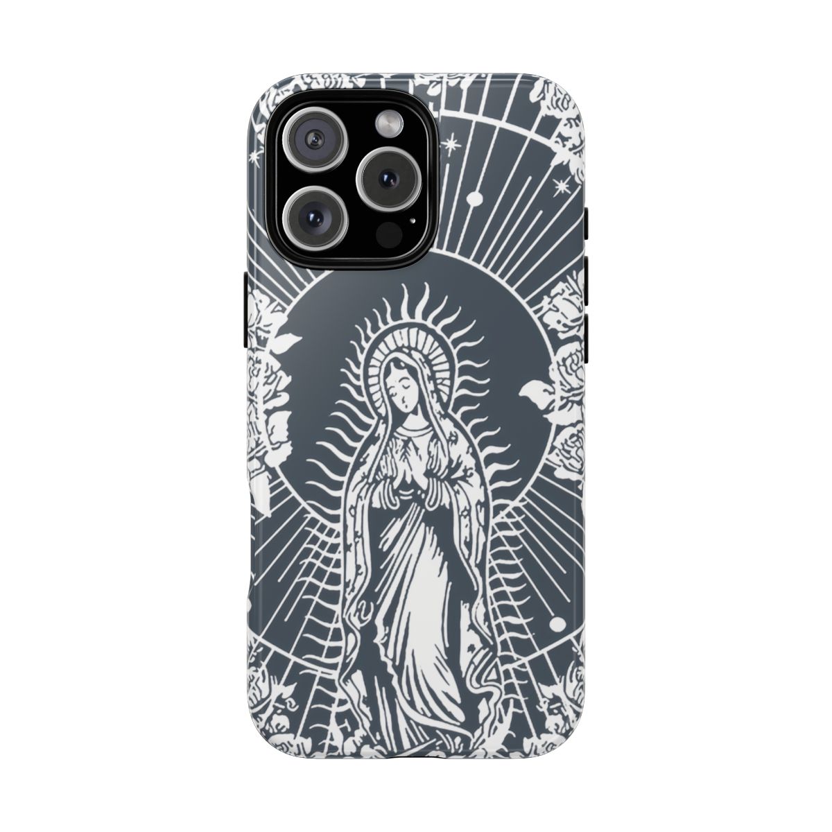 Virgin Mary Pattern Phone Case Our Lady of Guadalupe Clear TPU Frame Phone Case Full-Body Protective Cover