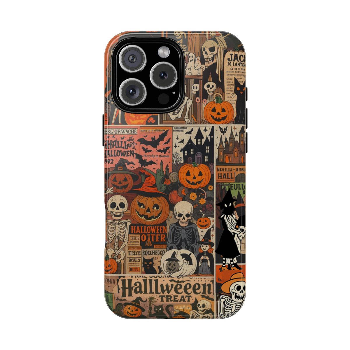 Retro Scary Halloween Phone Case Vintage Style Collage