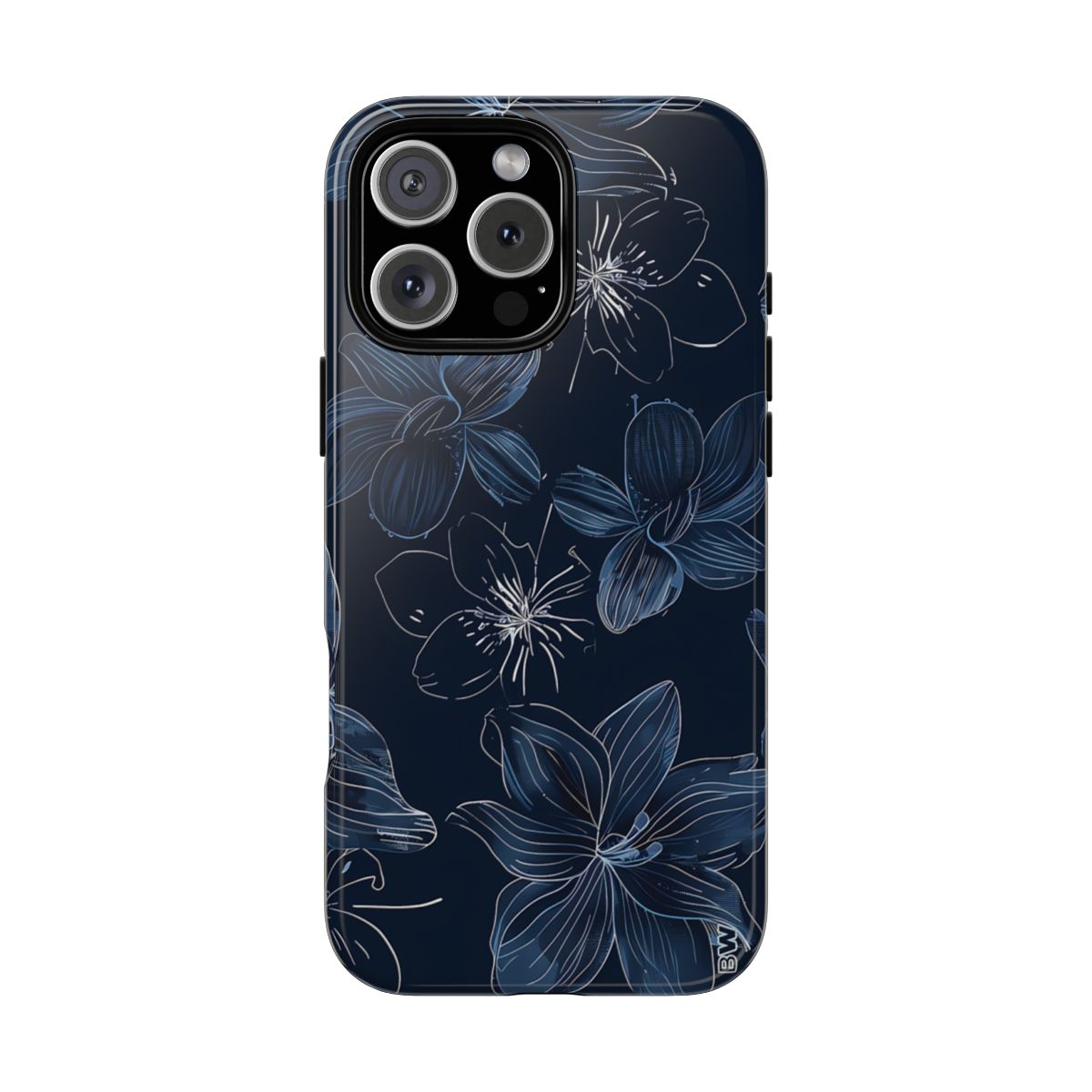 Aesthetic Navy Blue Floral Phone Case - Phone Case for Samsung/Iphone/Google