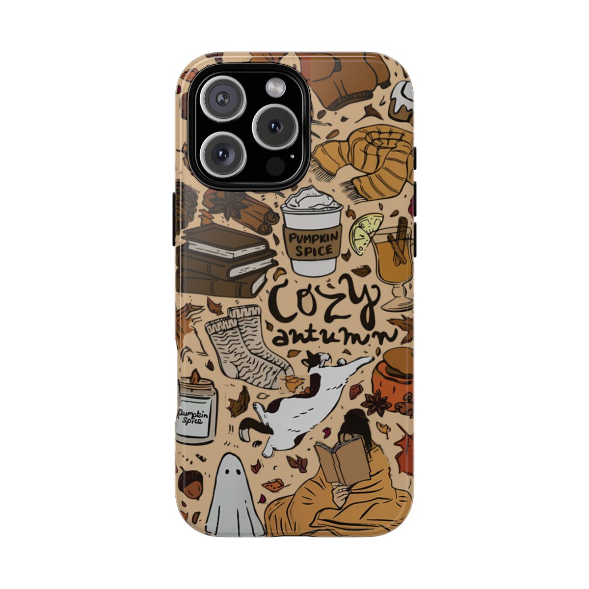 Fall Phone Case, Halloween Phone Case, Cute Cell Phone Case, Gift For Fall, Autumn Gift, Fall Decor, Brown Phone Cover, Pumpkin Phone Case