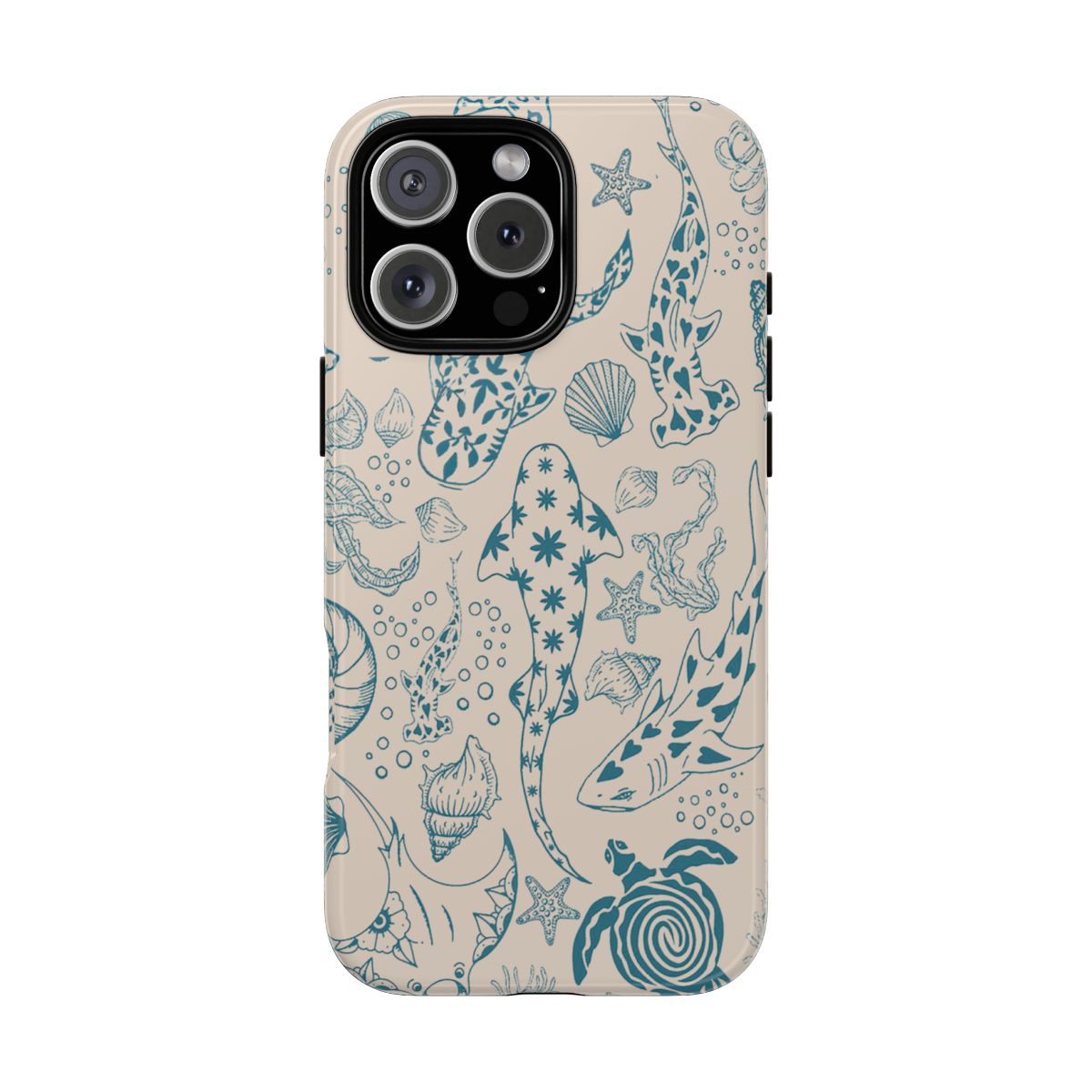 Ocean-Inspired Phone Case with Marine Life Design