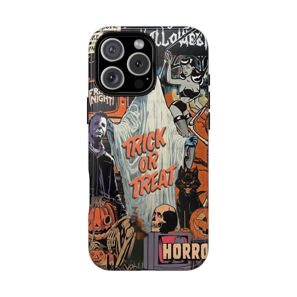 Halloween Horror Movie Phone Case with Iconic Red-Nosed Reindeer Design & UV Protection for Festive Season Protection