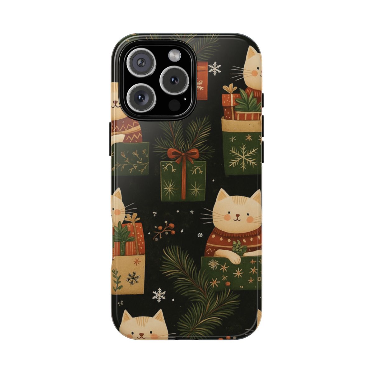 Christmas Cats Phone Case Aesthetic Cute Cat Lover Gift Winter Xmas Gift- Phone Case