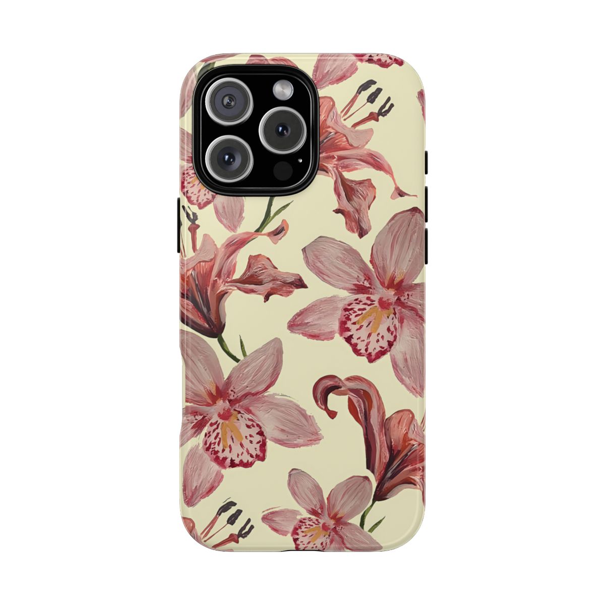 Hand Painted Flower Tough Phone Case - Phone Case for iPhone/ Samsung Galaxy/ Google Pixel