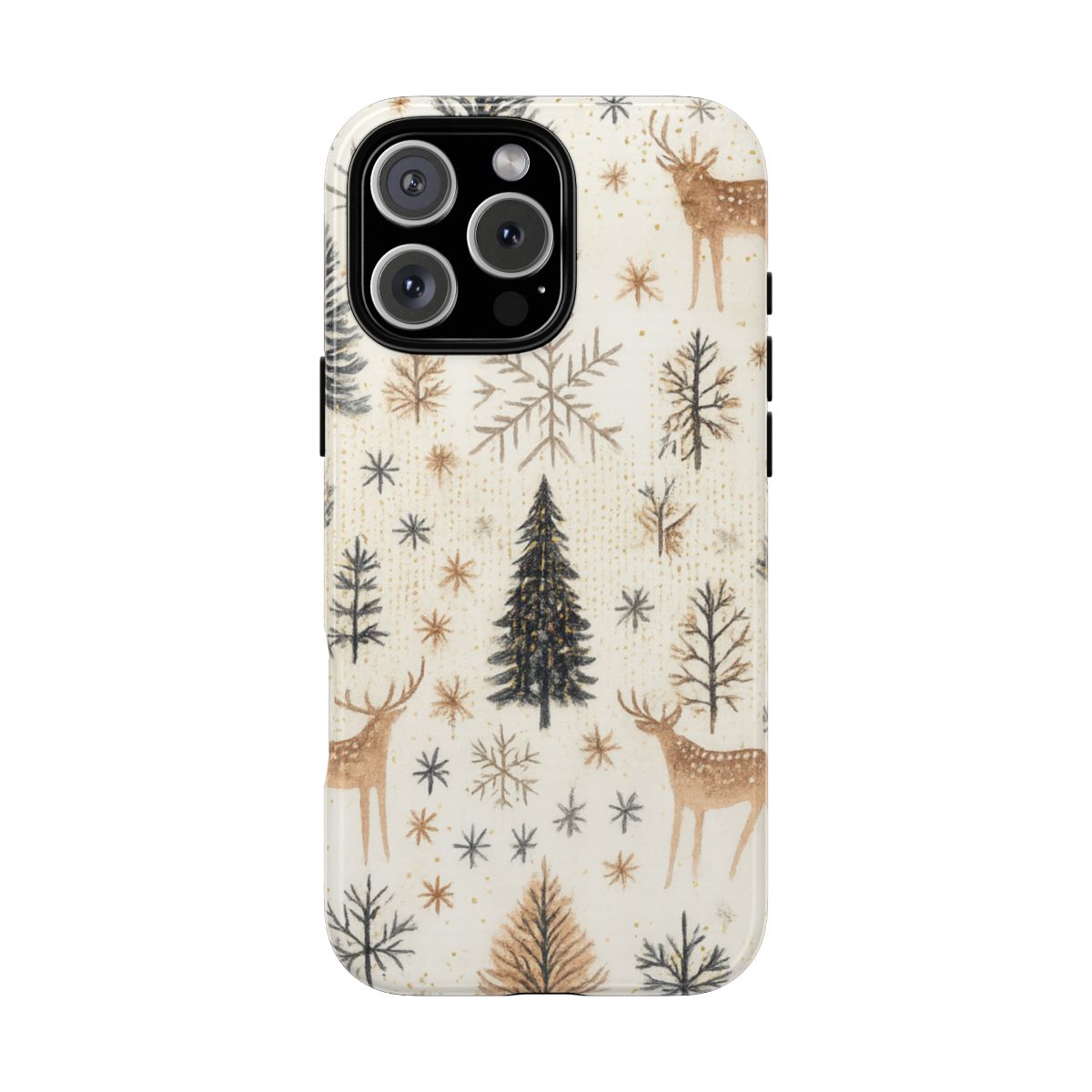 Fair Isle Christmas Reindeer and Trees Phone Case