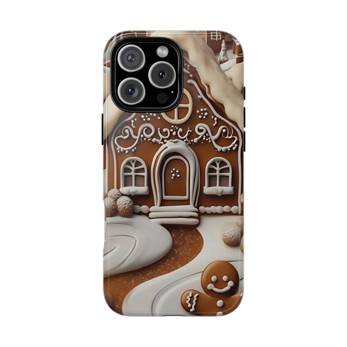 Festive Christmas Phone Case Gingerbread Tough Cover Oil Painting
