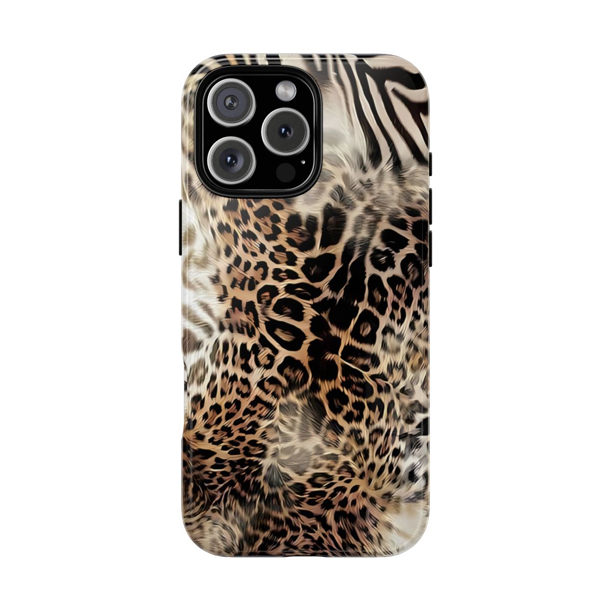 Animal Print Cheetah Zebra Tiger Wireless Charging Compatible 2-piece Hard Tough Phone Case
