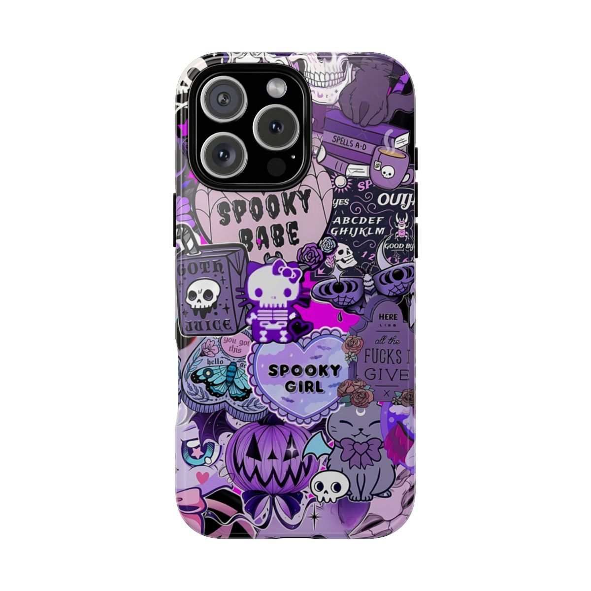Purple Gothic Spooky Babe Halloween Collage Phone Case