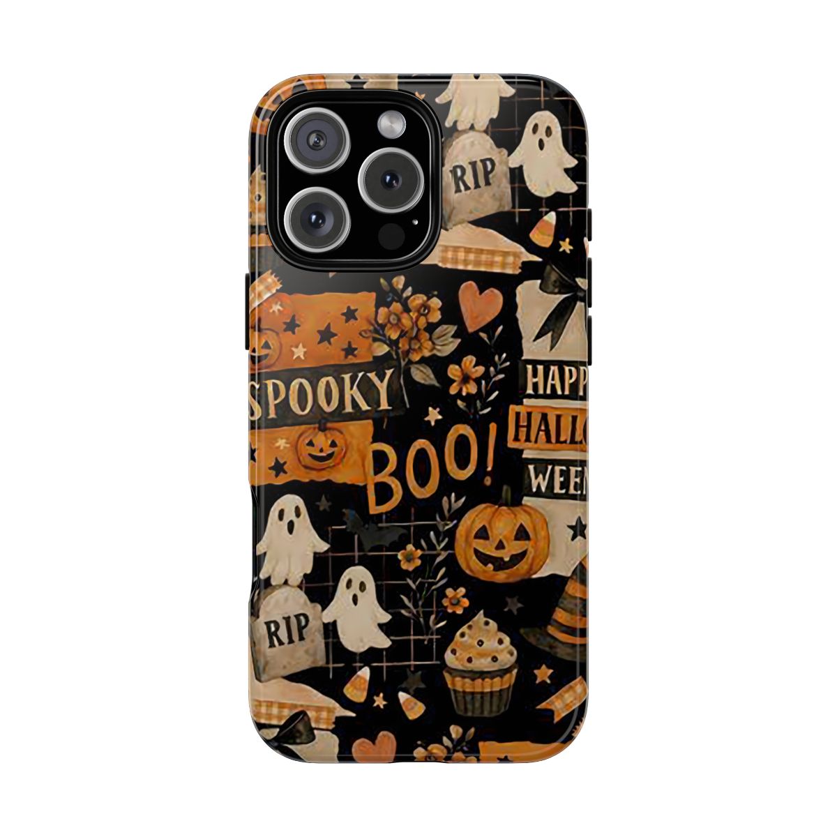 Cute Halloween Phone Case Artful Trendy Ghosts Pumpkins Spooky Retro Art Autumn Aesthetic Trick or Treat Gift Idea for Halloween Lovers
