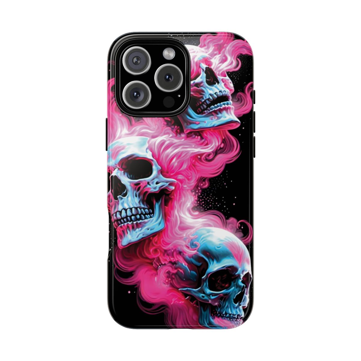 Glowing Blue Skulls with Pink Smoke Halloween Phone Case
