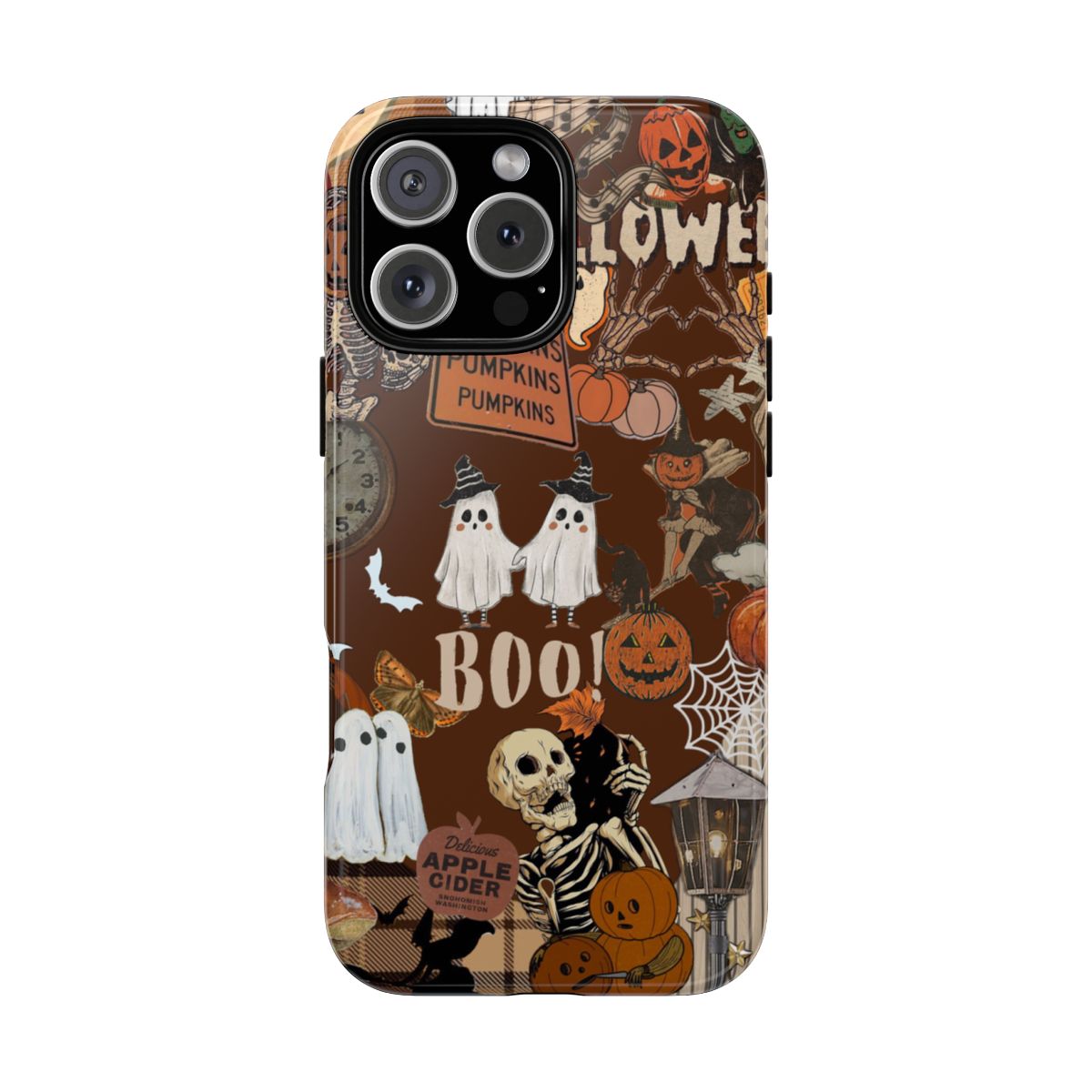 Halloween Autumn Boo Collage Phone Case, Halloween Fall Cover