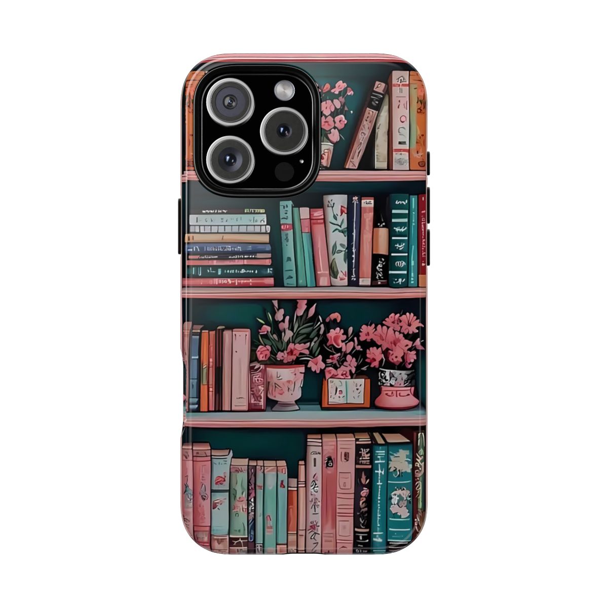 Pink Floral Bookshelf Phone Case