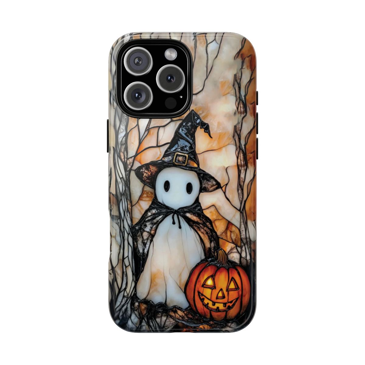 Halloween Stained Glass Ghost Witch Pumpkin Cute and Spooky Witchy Aesthetic
