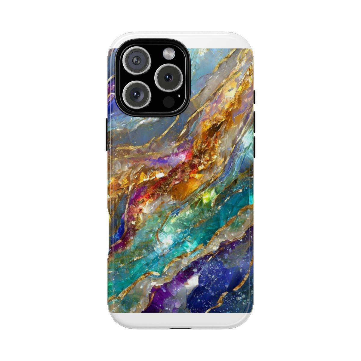 Rainbow Light Abstract Crystal Gold Foil Veins Elegant Texture