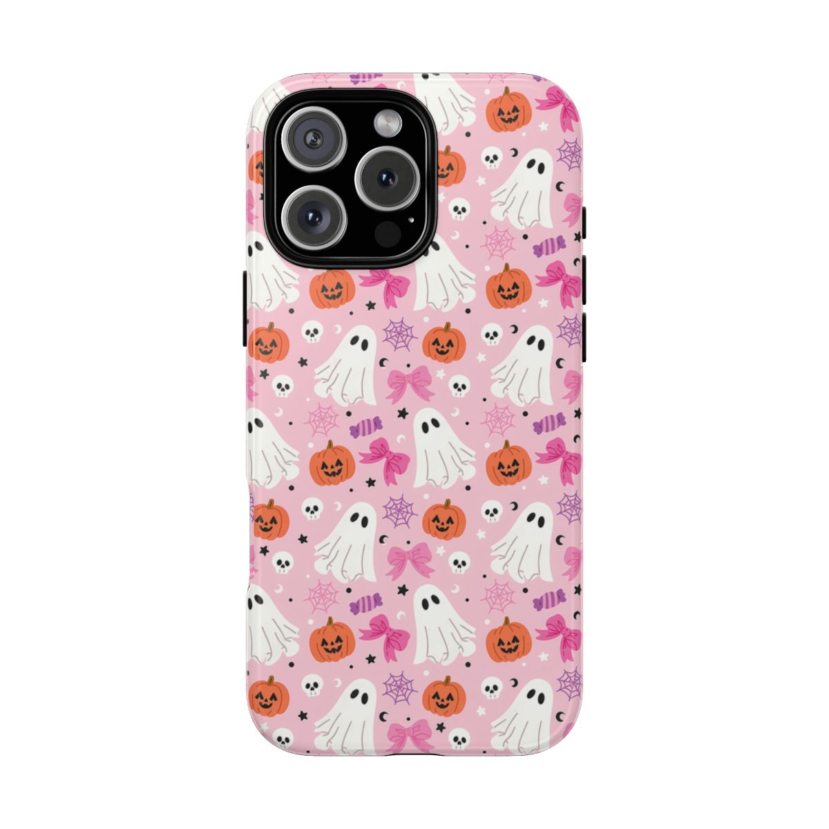 Pastel Pink Halloween Phone Case, Ghosts, Pumpkins & Cute Bows - Phone Case
