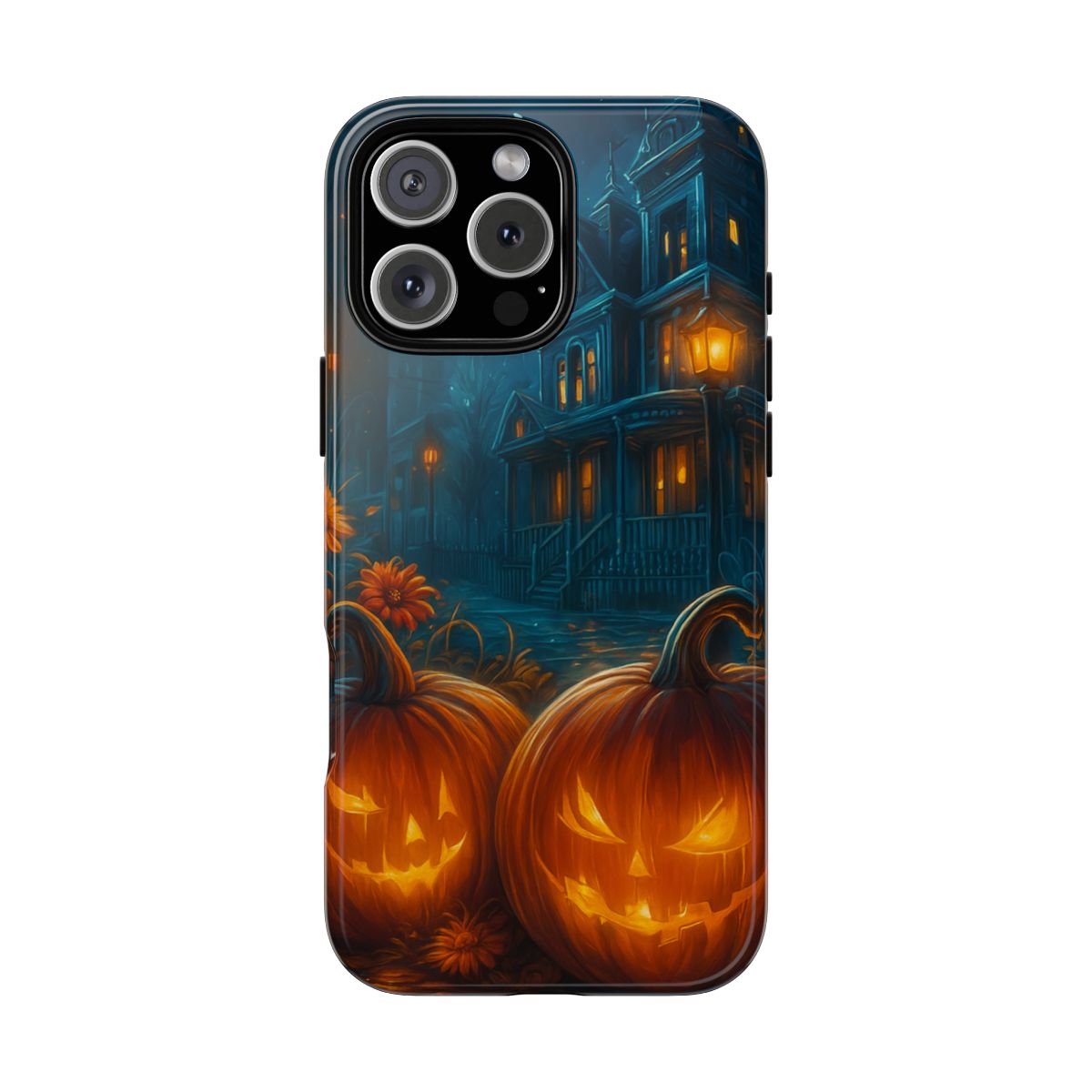 Halloween Pumpkin Phone Case, Haunted House Spooky Phone Cover, Scary Jack O Lantern Protective Case