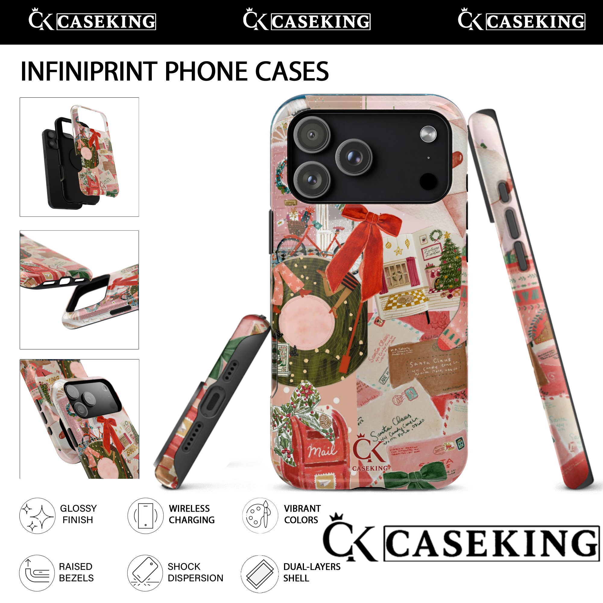 Christmas Letters Santa Mail Wreath Red Ribbon Cozy Holiday 