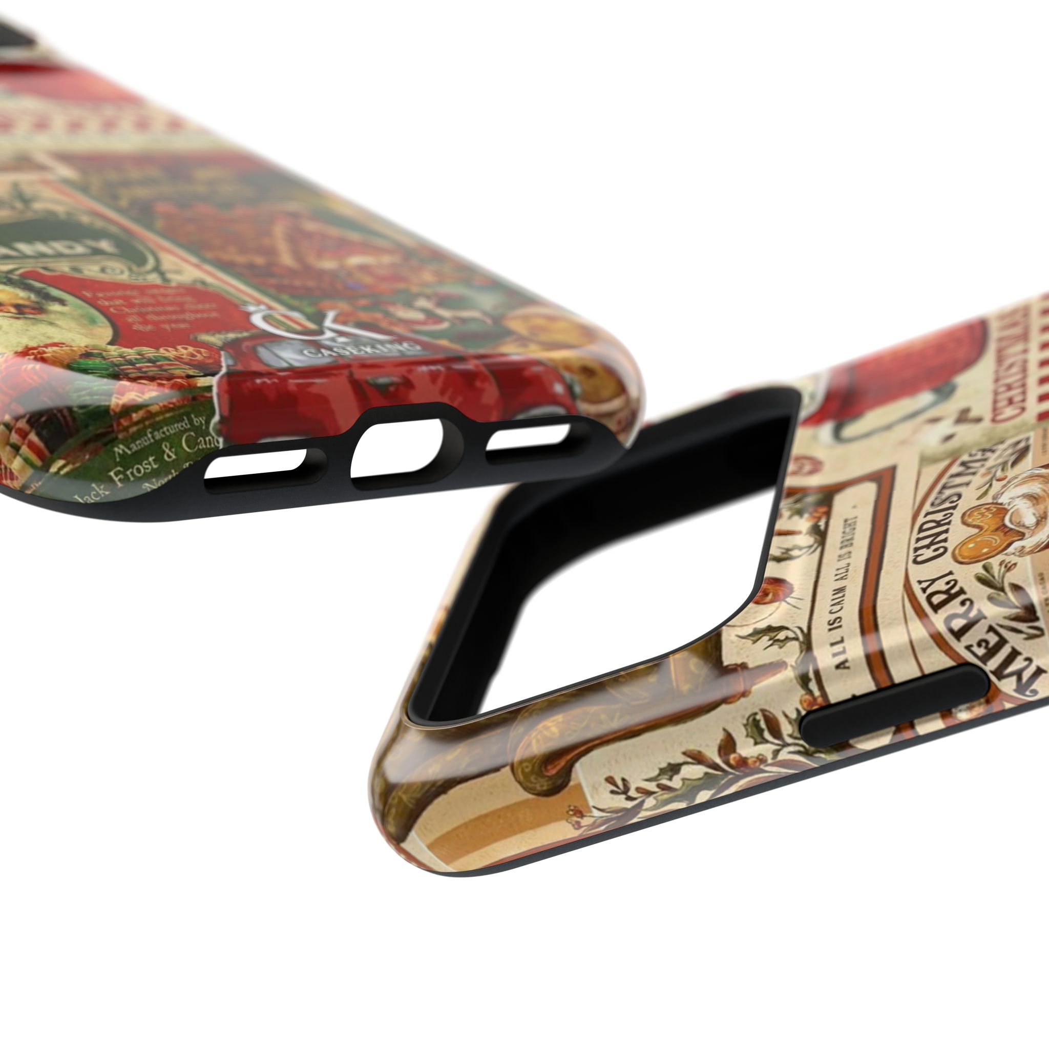 Vintage Christmas Collage Retro Holiday Cocoa Candy Santa Gingerbread