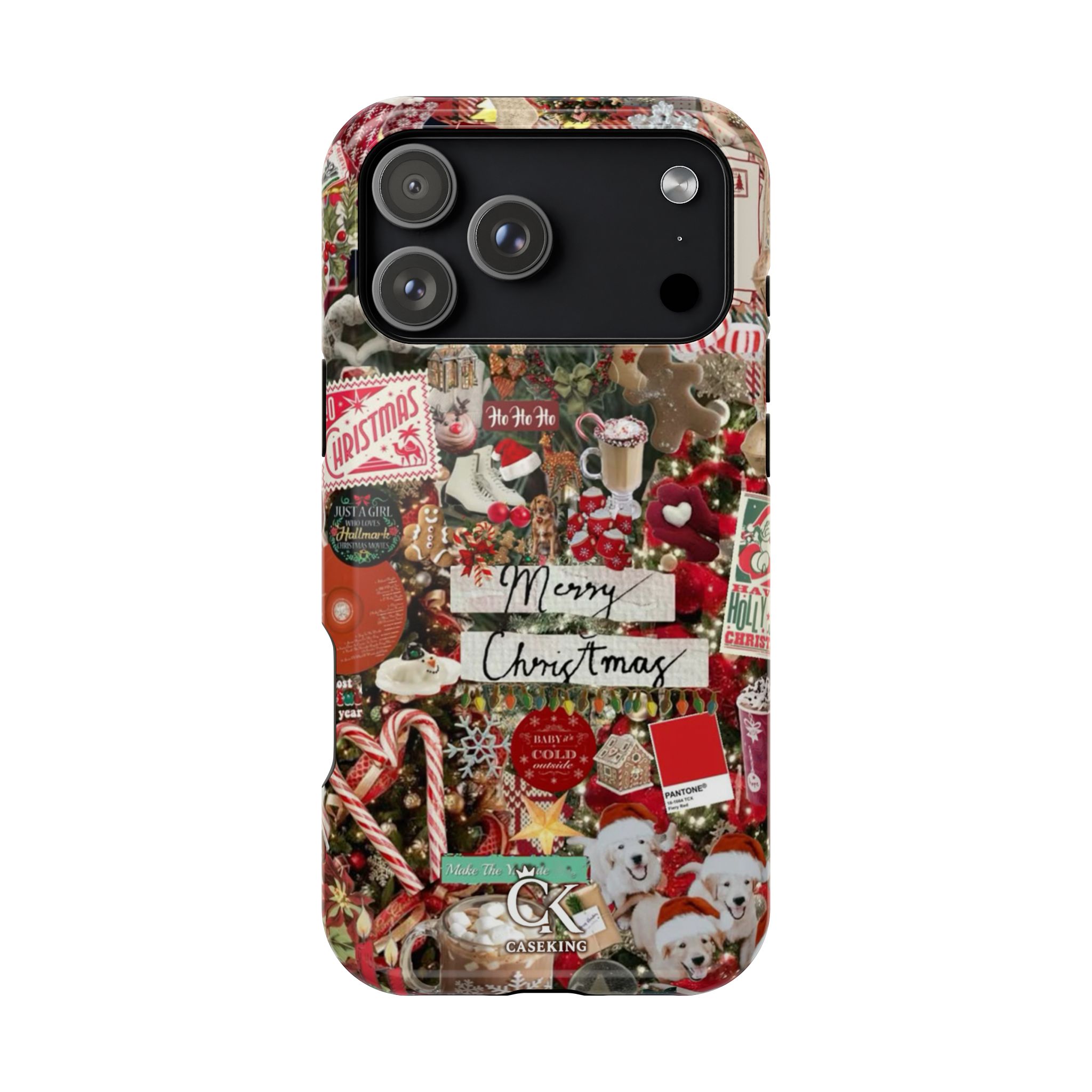 Merry Christmas Collage Red Candy Cane Gingerbread Cocoa Holiday Cozy