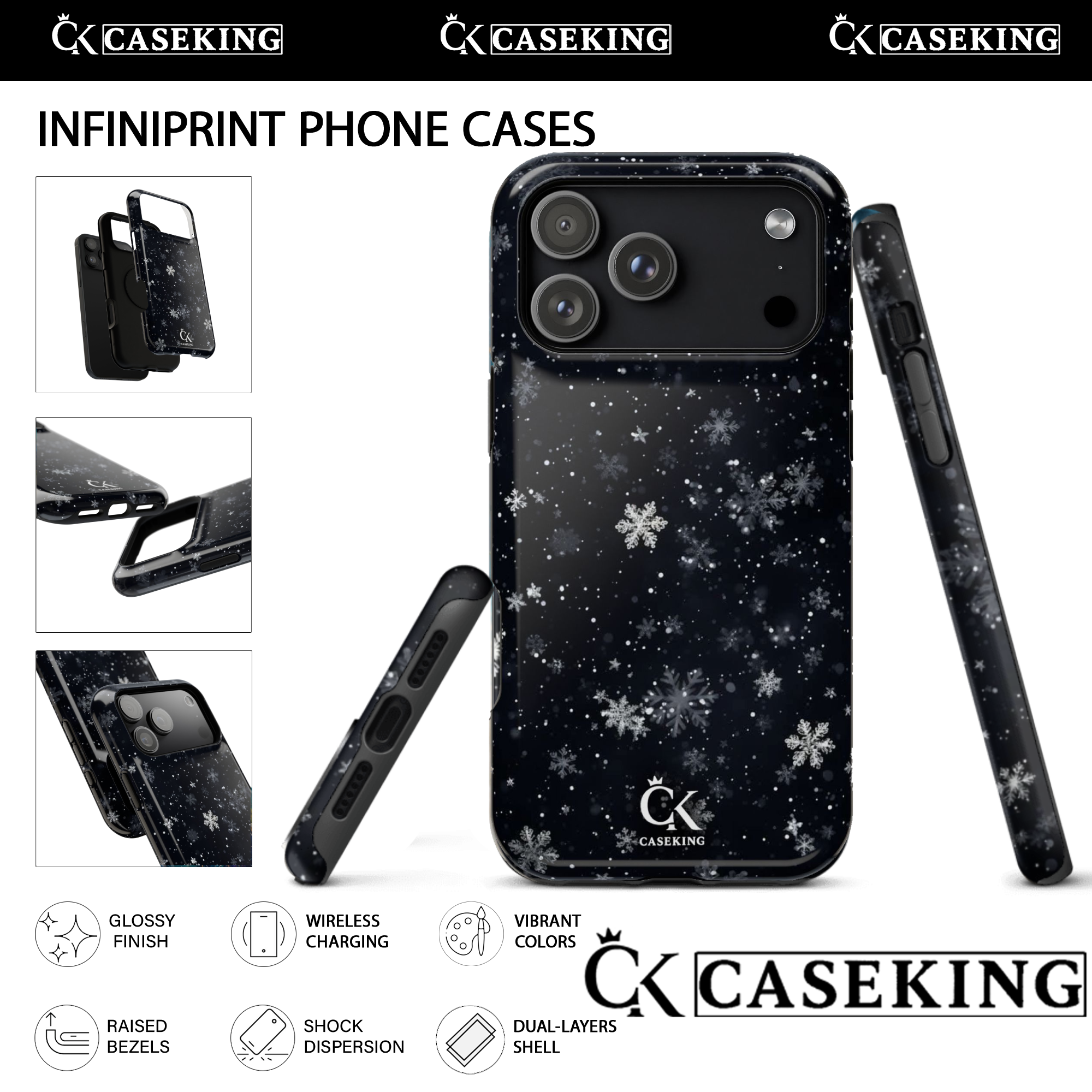 Midnight Snowfall Winter Frost Elegant Holiday Aesthetic